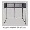 Sound Town STDJB-4020 Professional DJ Facade with 180-Degree Hinges, Carry Bags, Black and White Scrim Panels - Metal Frame without Lycra Fabric Panel