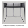 Sound Town STDJB-4020-R Professional DJ Facade with 180-Degree Hinges, Carry Bags, Black and White Scrim Panels, Refurbished - Metal Frame without Lycra Fabric Panel