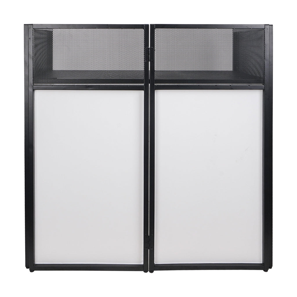 Sound Town STDJB-4020-R Professional DJ Facade with 180-Degree Hinges, Carry Bags, Black and White Scrim Panels, Refurbished - Front Board