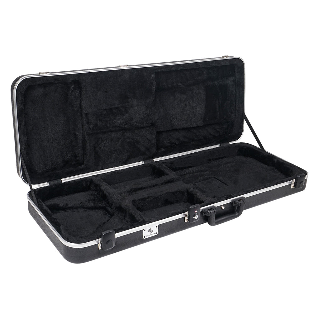 Sound Town STEC-500 Lightweight ABS Road Case for Electric Guitar with TSA Approved Locking Latch and EPS Foam Plush Interior - Molded