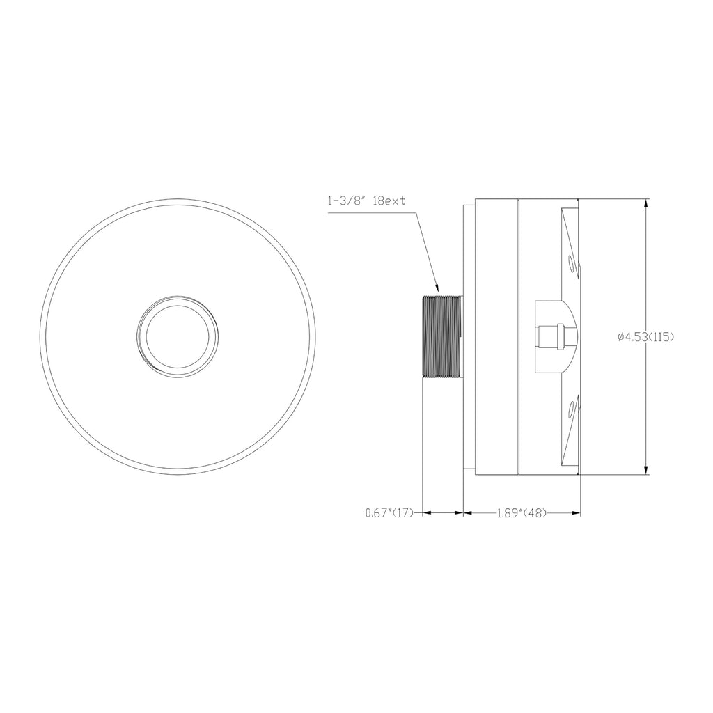 Sound Town STHF-007T-R 1.75" Titanium Compression Horn Driver, 125 Watts, Pro Audio PA DJ Replacement Tweeter High Frequency Driver, Refurbished - Size Dimensions