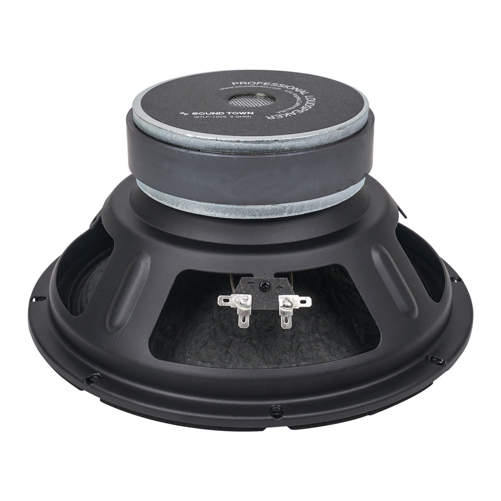 Sound Town STLF-10VS 10" 200W Steel Frame Raw Woofer (Low Frequency Driver) w/ 2" Voice Coil, Replacement Woofer for PA/DJ Speaker, Subwoofer Cabinets - 8 Ohms