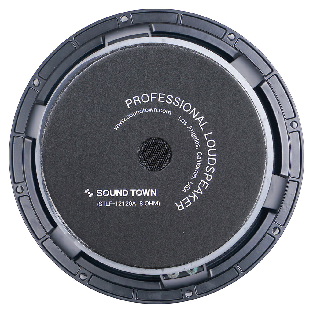 Sound Town STLF-12120A 12" Cast Aluminum Frame High-Power Raw Woofer Speaker, 500 Watts Pro Audio PA DJ Replacement Subwoofer Low Frequency Driver - Back View