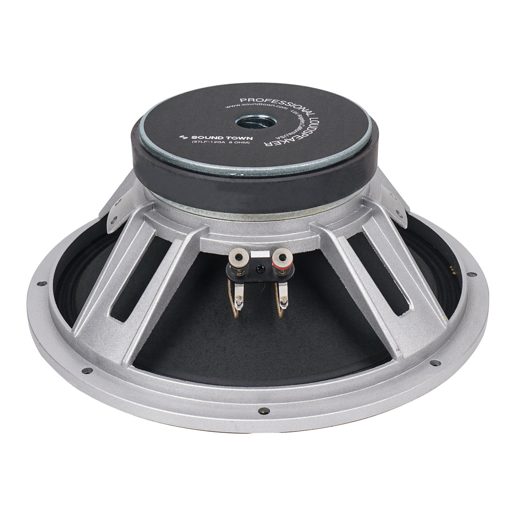 Sound Town STLF-12GA 12" 300W Cast Aluminum Frame Woofer w/ 3" Voice Coil, Replacement for PA/DJ Speaker, Bass Guitar Cabinets - Side View