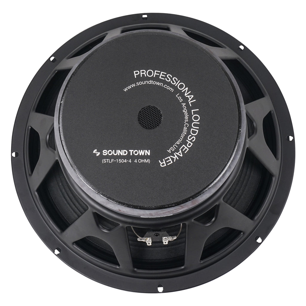 Sound Town STLF-1504-4 15" 450W Raw Woofer Speaker with 4" Voice Coil, 100 oz Magnet, Replacement Woofer for PA/DJ Subwoofer, 4-ohm - Back
