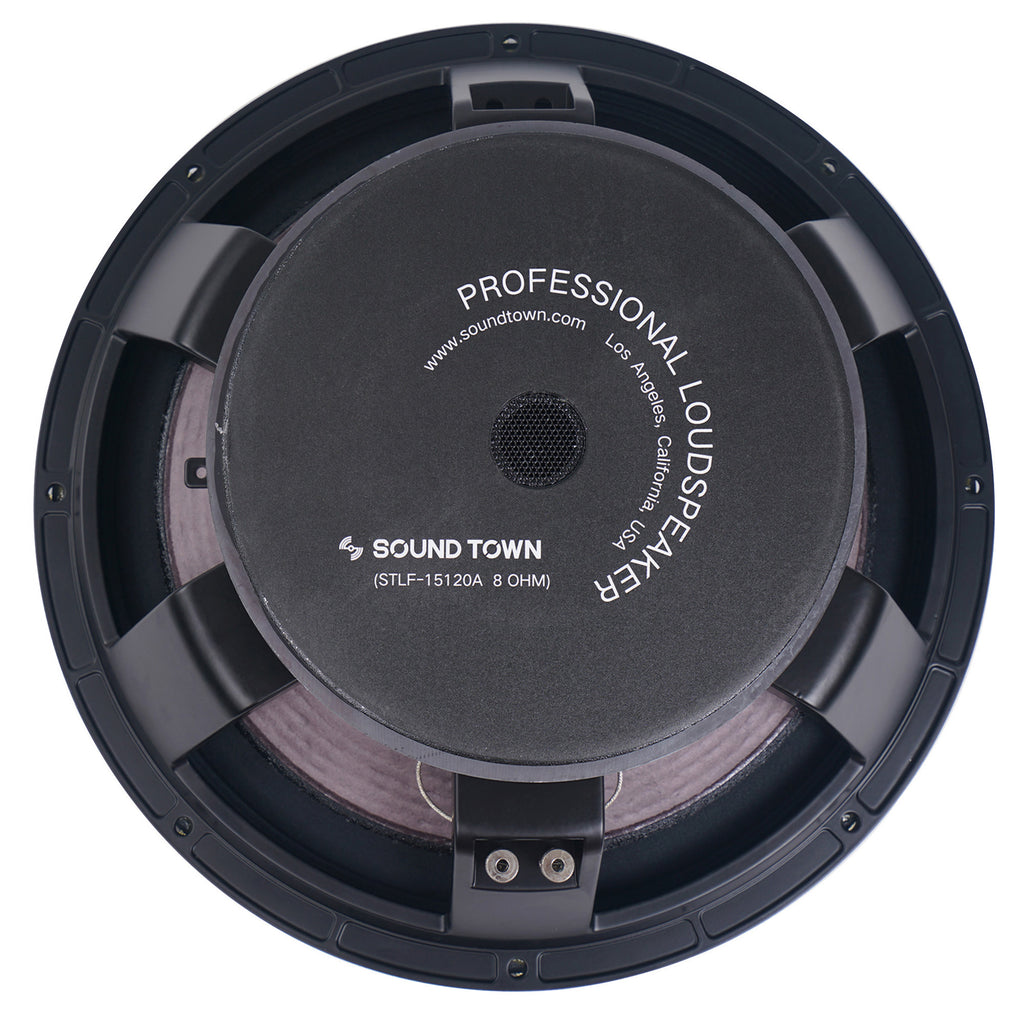 Sound Town STLF-15120A 15" Cast Aluminum Frame High-Power Raw Woofer Speaker, 500 Watts Pro Audio PA DJ Replacement Subwoofer Low Frequency Driver - Back View