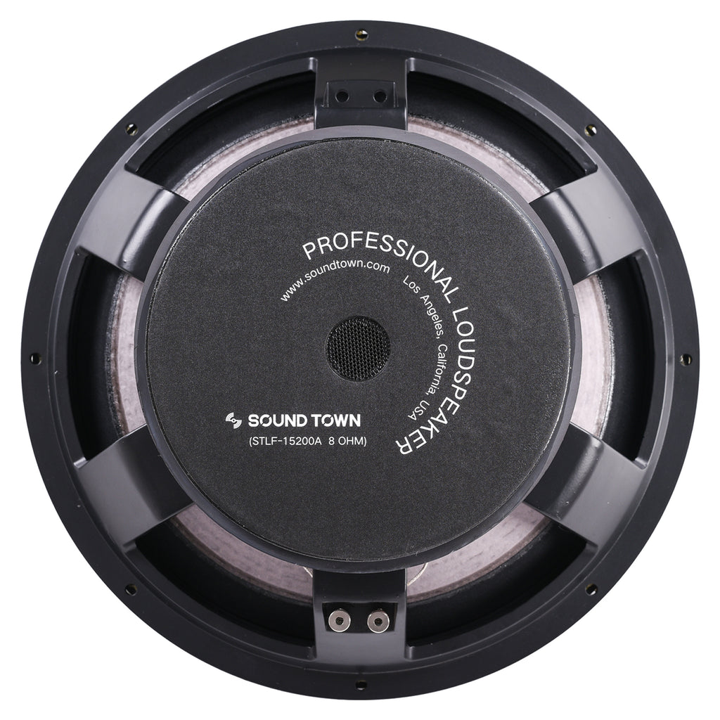 Sound Town STLF-15200A 15" Cast Aluminum Frame High-Power Raw Woofer Speaker, 800 Watts Pro Audio PA DJ Replacement Subwoofer Low Frequency Driver - Back View