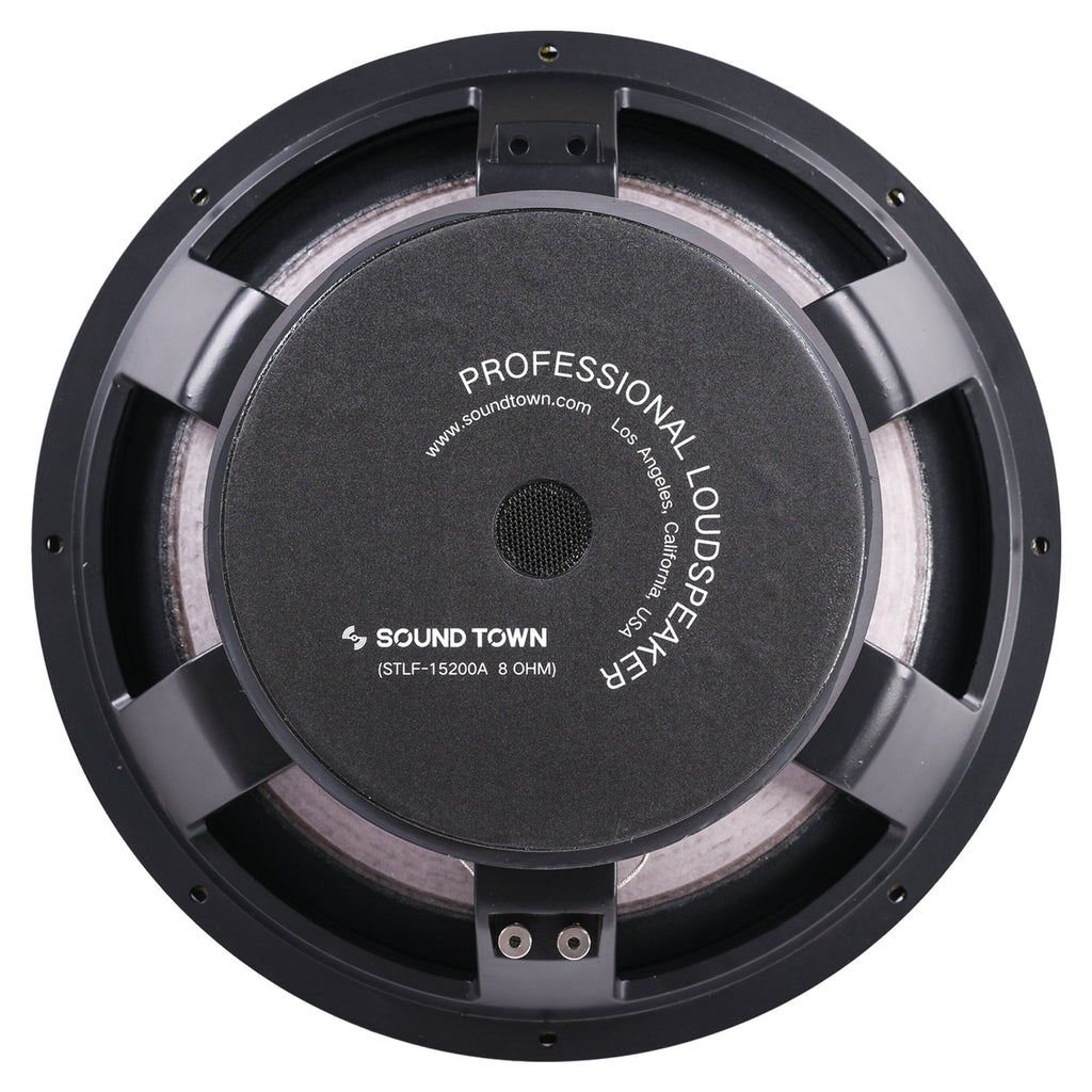 Sound Town STLF-15200A-R 15" Cast Aluminum Frame High-Power Raw Woofer Speaker, 800 Watts Pro Audio PA DJ Replacement Subwoofer Low Frequency Driver, Refurbished - Back View