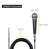 Sound Town STMICKT3 3-piece Professional Handheld Dynamic Microphone Kit - Size and Dimensions