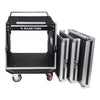 Sound Town STMR-10UW 10U (10 Space) PA/DJ Road/Rack ATA Case with 11U Slant Mixer Top and Casters - Removable Front, Top, Back Covers