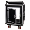 Sound Town STMR-12UW-R 12U (12 Space) PA/DJ Pro Audio Rack/Road ATA Server Case with Slant Mixer Top and Casters, Refurbished - Rear Door