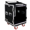 Sound Town STMR-12UW-R 12U (12 Space) PA/DJ Pro Audio Rack/Road ATA Server Case with Casters, Refurbished - 10-Space Mixer Top