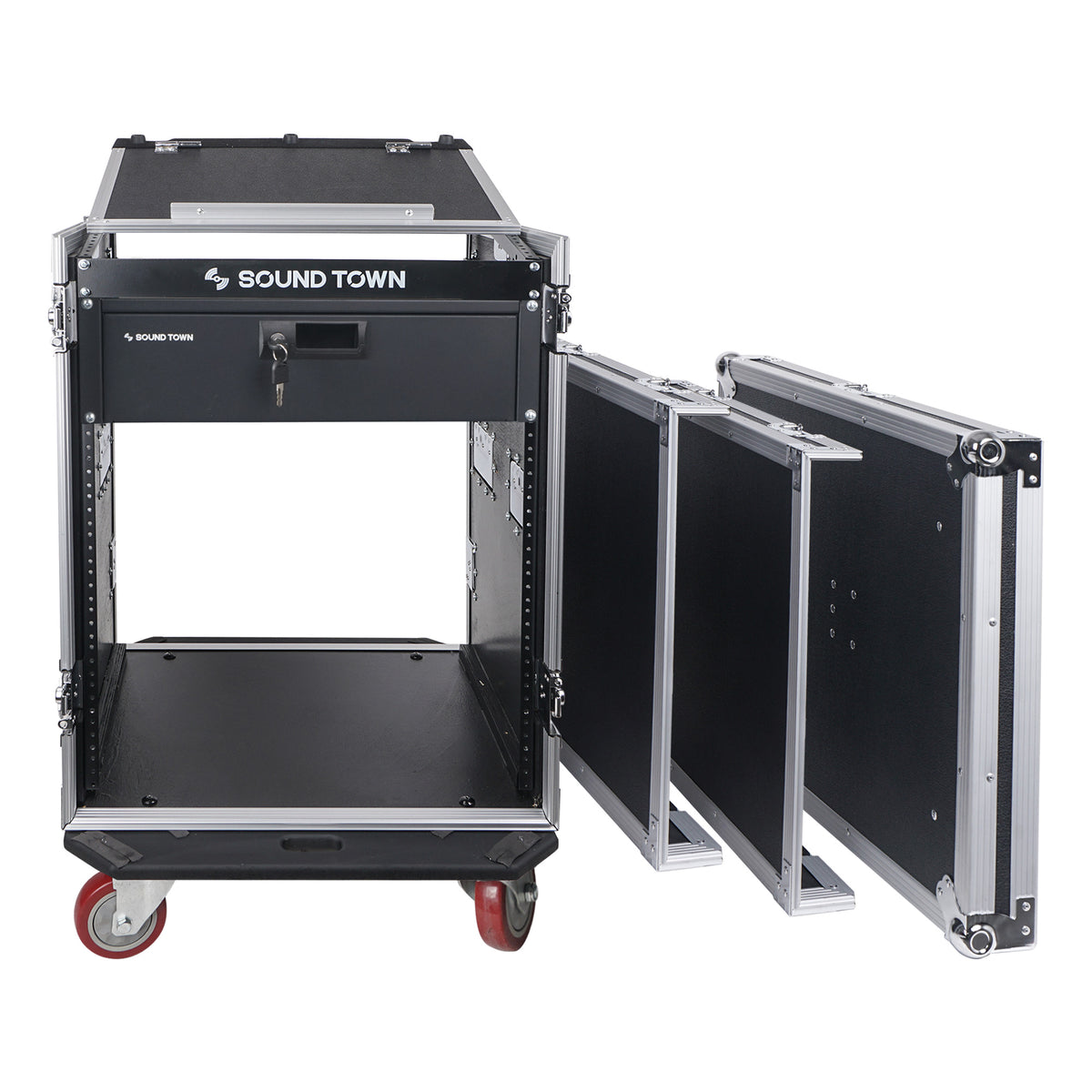 STMR-14D3 | 14U Space PA DJ Rack/Road Case, Locking Drawer
