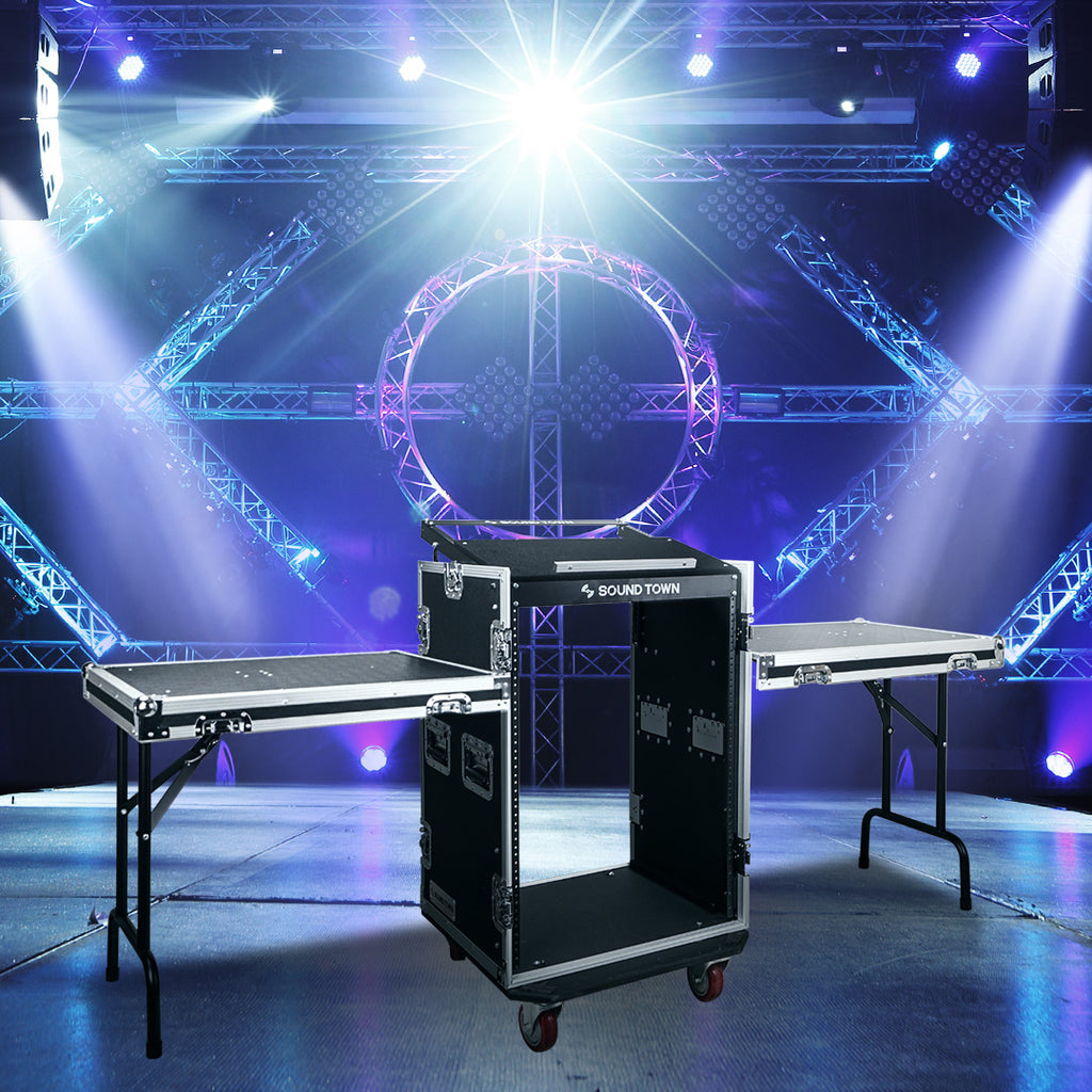 STMR-16UWT2 | 16U Rack Case w/ 11U Top, Two DJ Work Tables, Mixer Top ...