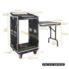 Sound Town STMR-16UWT-R 16U (16 Space) PA/DJ Rack/Road ATA Case with 11U Slant Mixer Top, 20.2" Rackable Depth, DJ Work Table and Casters, Refurbished - Size and Dimensions