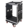 Sound Town STMR-16UWT-R 16U (16 Space) PA/DJ Rack/Road ATA Case with 11U Slant Mixer Top, 20’’ Rackable Depth, DJ Work Table and Casters, Refurbished - Laptop Platform