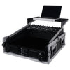 Sound Town STMR-2ULT-R 2U (2 Space) PA/DJ Glide Style Road/Rack ATA Case with 11U Slant Mixer Top, 20.7" Rackable Depth and Laptop Platform, Refurbished - with Laptop, Mixer, Amplifier, Left Panel