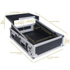 Sound Town STMR-2ULT-R 2U (2 Space) PA/DJ Glide Style Road/Rack ATA Case with 11U Slant Mixer Top, 20.7" Rackable Depth and Laptop Platform, Refurbished - Dimensions