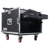 Sound Town STMR-8D2 8U (8 Space) PA DJ Pro Audio Rack/Road ATA Case with 11U Slant Mixer Top, 20.2" Rackable Depth and Casters 