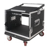 Sound Town STMR-8UW-R 8U (8 Space) PA/DJ Road/Rack ATA Case with 11U Slant Mixer Top and Casters, Refurbished - Heavy-Duty Twist Butterfly Latches