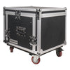 Sound Town STMR-8UW-R 8U (8 Space) PA/DJ Road/Rack ATA Case with 11U Slant Mixer Top and Casters, Refurbished - Aluminum-Reinforced Plywood