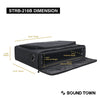 Sound Town STRB-216B Portable 2U Rack Bag, Soft Rack Case with 14" Rackable Depth, Plywood Frame, Shoulder Strap, Accessory Pocket - Size and Dimensions