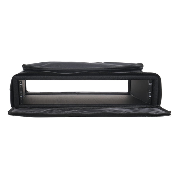 Sound Town STRB-216B Portable 2U Rack Bag, Soft Rack Case with 14" Rackable Depth, Plywood Frame, Shoulder Strap, Accessory Pocket for Professional Audio (PA) Equipment