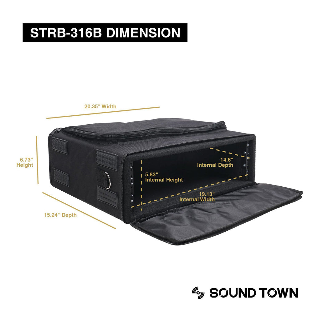 Strb Side STRB-316B-R | REFURBISHED: Portable 3U Rack Bag w/ 14