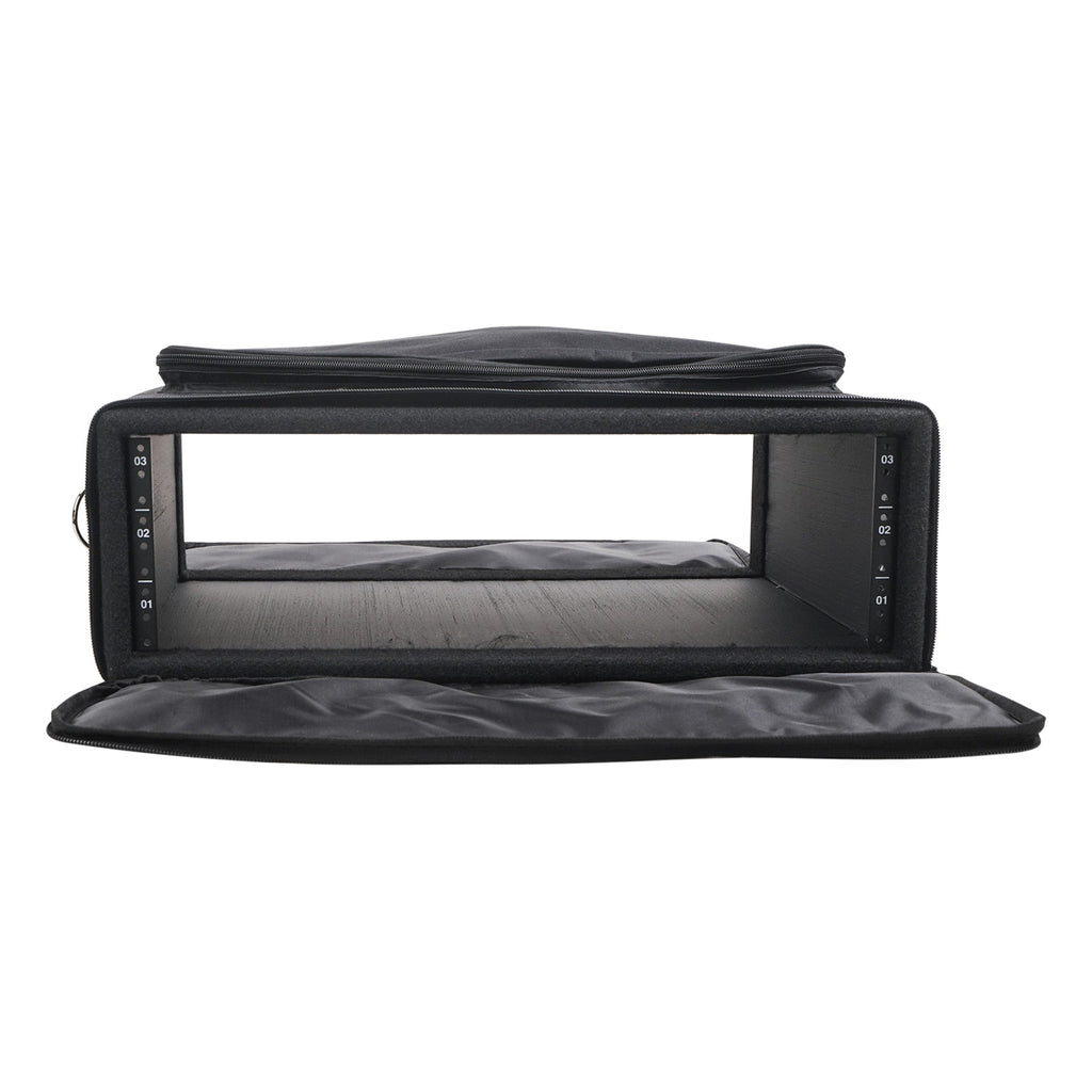 Sound Town STRB-316B-R Portable 3U Rack Bag, Soft Rack Case with 14" Rackable Depth, Plywood Rack Frame, Shoulder Strap, Accessory Pocket for Professional Audio (PA) Equipment, Refurbished