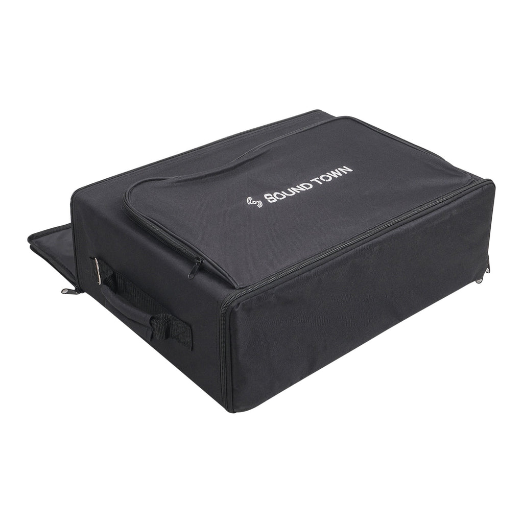 Sound Town STRB-316B-R Portable 3U Rack Bag, Soft Rack Case with 14" Rackable Depth, Plywood Rack Frame, Shoulder Strap, Accessory Pocket - Pouch for cables, small items, connectors, plugs, Refurbished