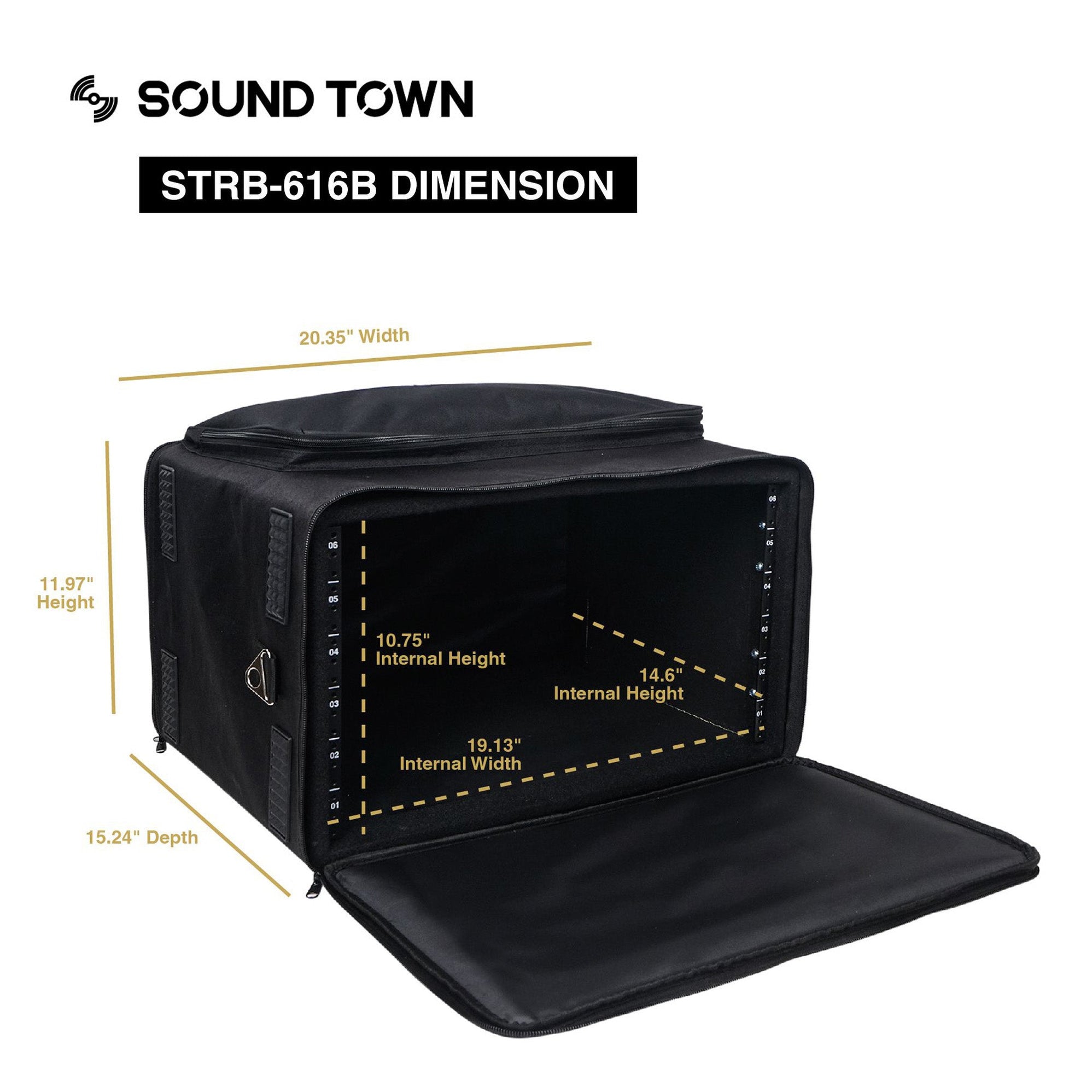 STRB-616B-R | REFURBISHED: Portable 6U Soft Rackmount Bag Case, 14 ...