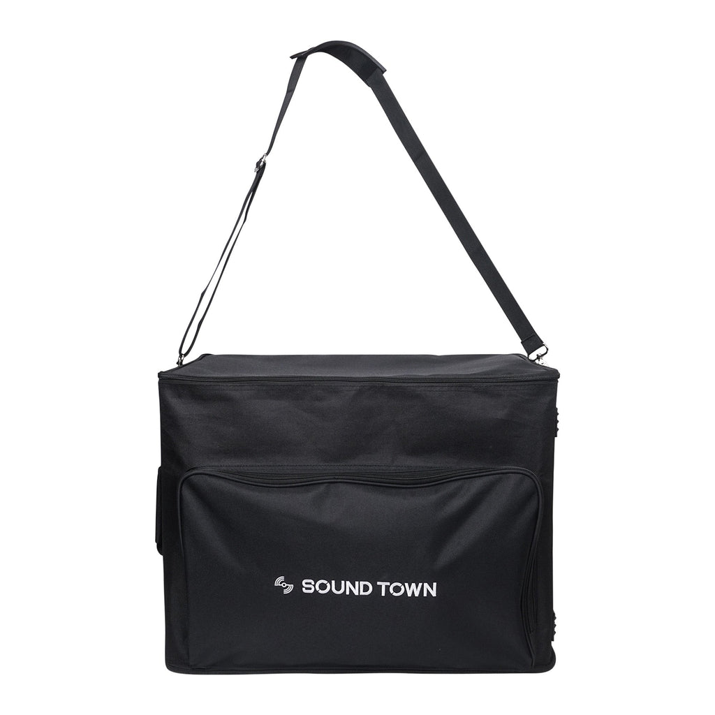 Sound Town STRB-616B-R Portable 6U Soft Rack Bag Case w/ 14" Rackable Depth, Plywood Frame, Padded Nylon, Shoulder Strap, Accessory Pocket, Lightweight, Compact, Easy to Carry, Refurbished