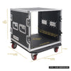 Sound Town STRC-10UW 10U PA/DJ Rack/Road Case, 10-Space, with 17” Depth, Casters, Plywood, Metal Ball Corners, Pro Tour Grade - Internal & External Size & Dimensions
