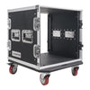 Sound Town STRC-10UW 10U PA/DJ Rack/Road Case, 10-Space, with 17” Depth, Casters, Plywood, Metal Ball Corners - Pro Tour Grade, for Touring Applications