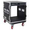 Sound Town STRC-12D2 12U (12 Space) PA DJ Pro Audio Rack/Road ATA Case with Locking Drawer, 17" Rackable Depth, Casters, Metal Ball Corners