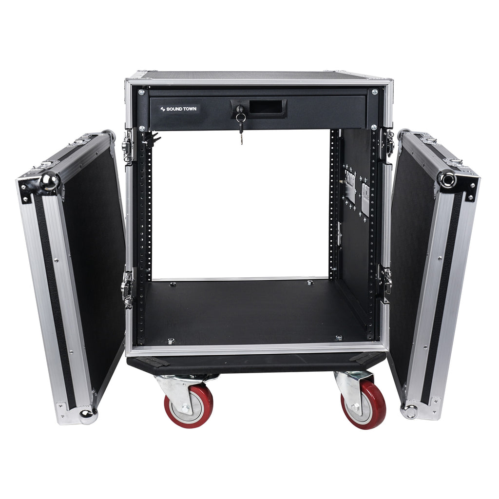 12 Space Rack STRC-12D2 | 12U Space Rack/Road ATA Case w/ Locking Drawer, Removable ...