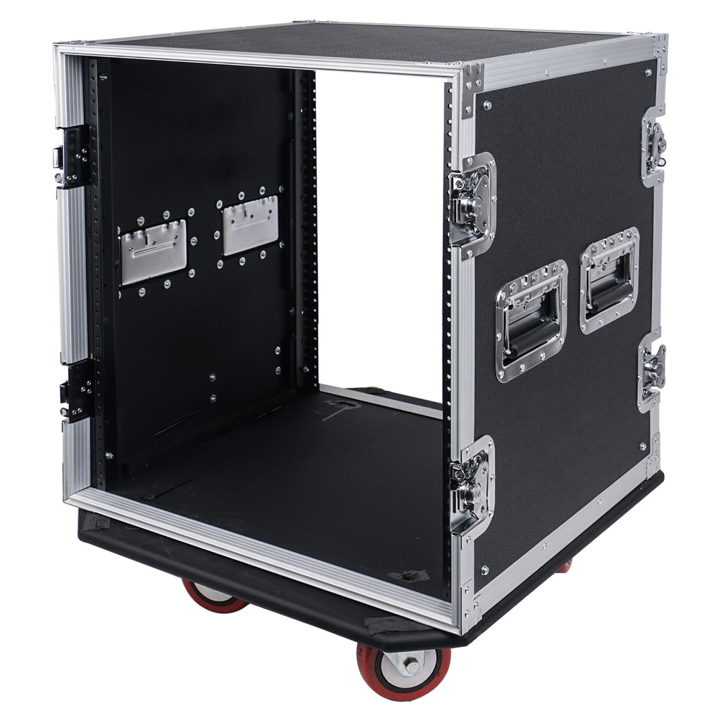 Sound Town STRC-12PSA28 12U (12 Space) PA/DJ Rack/Road Case with 17” Depth, Casters, Plywood - Internal Compartment