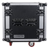 Sound Town STRC-12UW 12U (12 Space) PA DJ Rack Road Flight Case with 17” Depth, Casters, Plywood - Front Panel