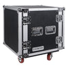 Sound Town STRC-12UW 12U (12 Space) PA DJ Rack Road Flight Case with 17” Depth, Casters, Plywood - Right Panel