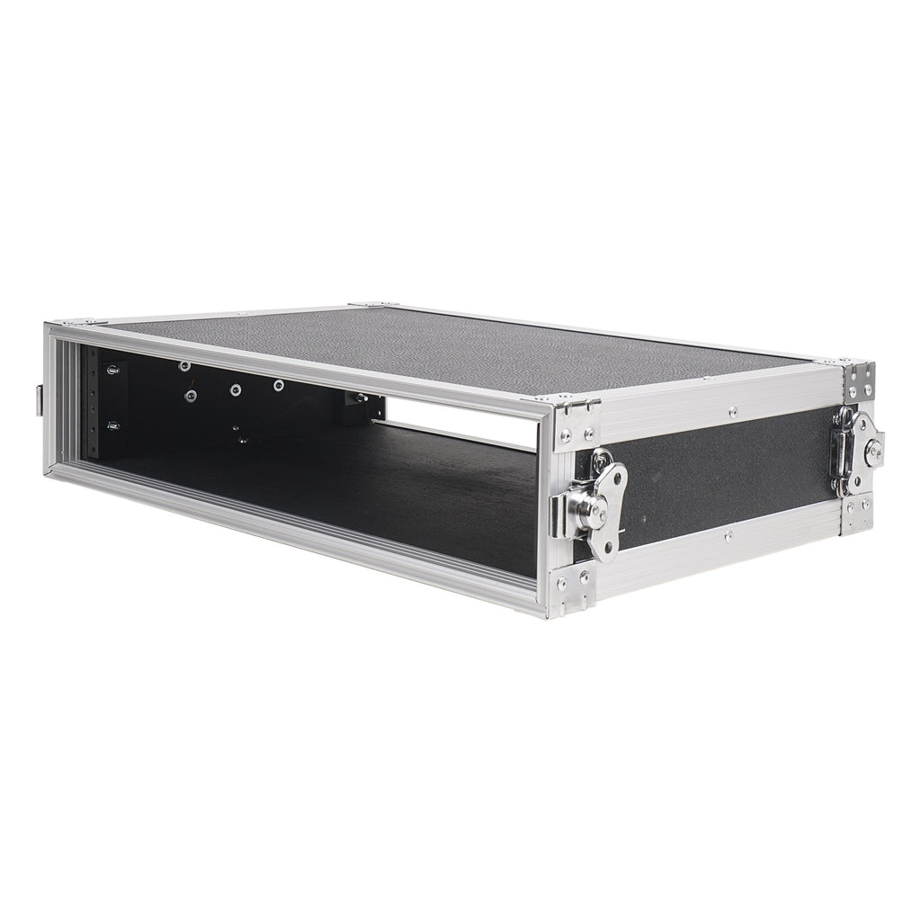 Sound Town STRC-2U 2U (2-Space) PA/DJ Rack/Road Case, w/ 11" Depth, Plywood, Metal Ball Corners, Pro Tour Grade Flight Case - Lightweight Case for 19" Rackmount Equipment, Mixers, Amplifiers, Crossovers, Line Switchers