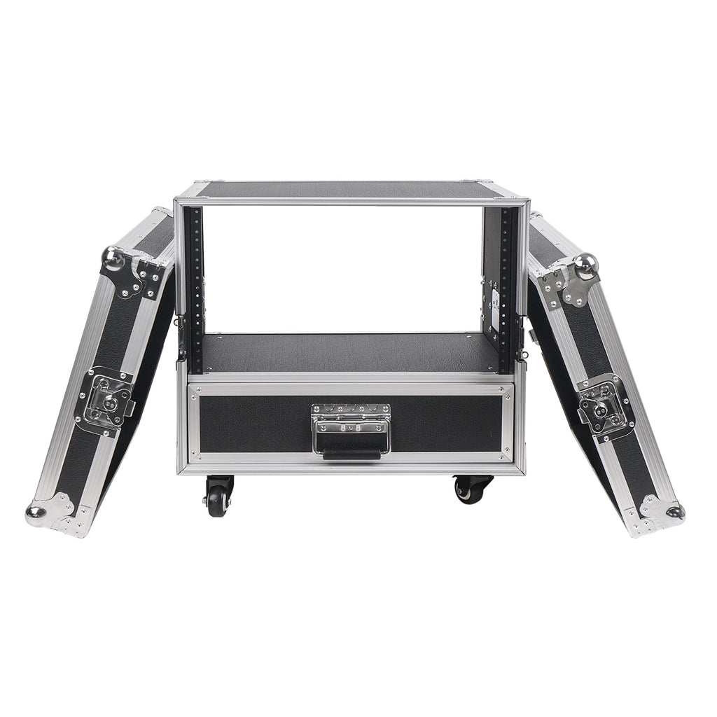 Sound Town STRC-6U 6U Rack Case – 21" Depth Plywood Case With Metal Corners For Amps & Mixers