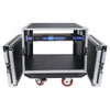 Sound Town STRC-8PSA28 PA DJ Combo, 8U Rack Case, 10 Outlet AC Power Conditioner with Removable Front and Rear Covers