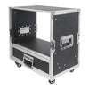 Sound Town STRC-8U2DR 8U Rack Case with 2U Rack Drawer, Casters, for 19" Amps, Mixers, Microphone Receivers - Plywood 
