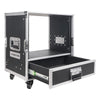 Sound Town STRC-8U2DR 8U Rack Case with 2U Rack Drawer, Casters, for 19" Amps, Mixers, Microphone Receivers - Sliding, Pull-Out Drawer