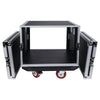 Sound Town STRC-8UW STRC Series 8U (8 Space) PA/DJ Rack/Road Case with 17” Depth, Casters, Plywood - internal compartment with removable cover lids
