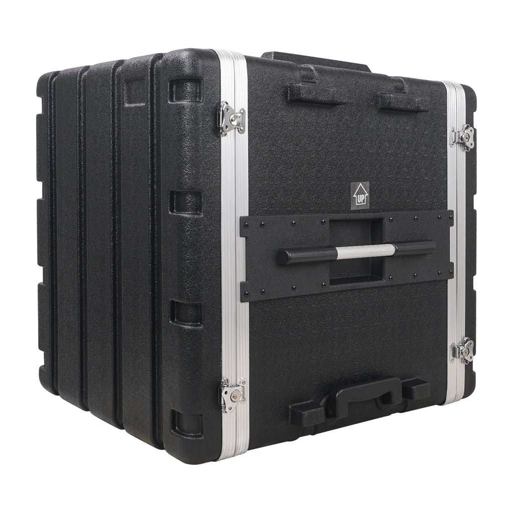 Sound Town STRC-A12UT-R Lightweight and Compact 12U PA DJ Rack/Road Case with 11U Rack Space, ABS Construction, 19" Depth, Retractable Handle, Wheels and Heavy-Duty Latches, Refurbished - Airplane Ready