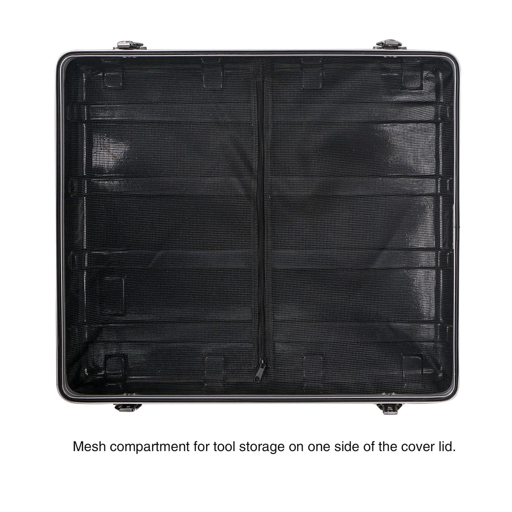 Sound Town STRC-A12UT Lightweight and Compact 12U PA DJ Rack/Road Case with 11U Rack Space, ABS Construction, 19" Depth, Retractable Handle, Wheels and Heavy-Duty Latches - Mesh Compartment for Accessory Storage