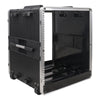 Sound Town STRC-A12UT-R Lightweight and Compact 12U PA DJ Rack/Road Case with 11U Rack Space, ABS Construction, 19" Depth, Retractable Handle, Wheels and Heavy-Duty Latches, Refurbished - Rack Rails
