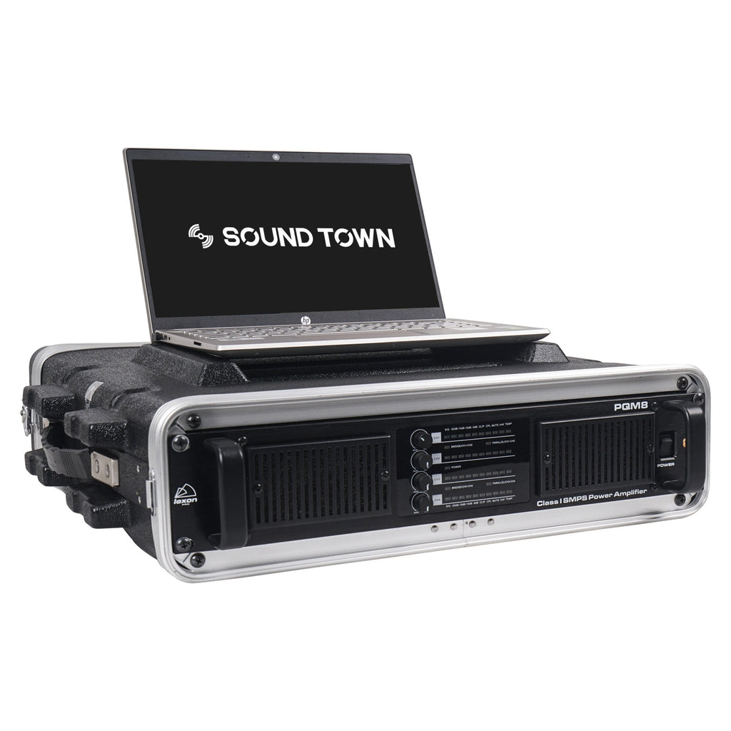 Sound Town STRC-A2U-R Lightweight and Compact 2U (2 Space) PA DJ ABS RackRoad Case, 19-inch Depth and Heavy-Duty Latches for Laptop and Amplifier, Refurbished - Product Demonstration