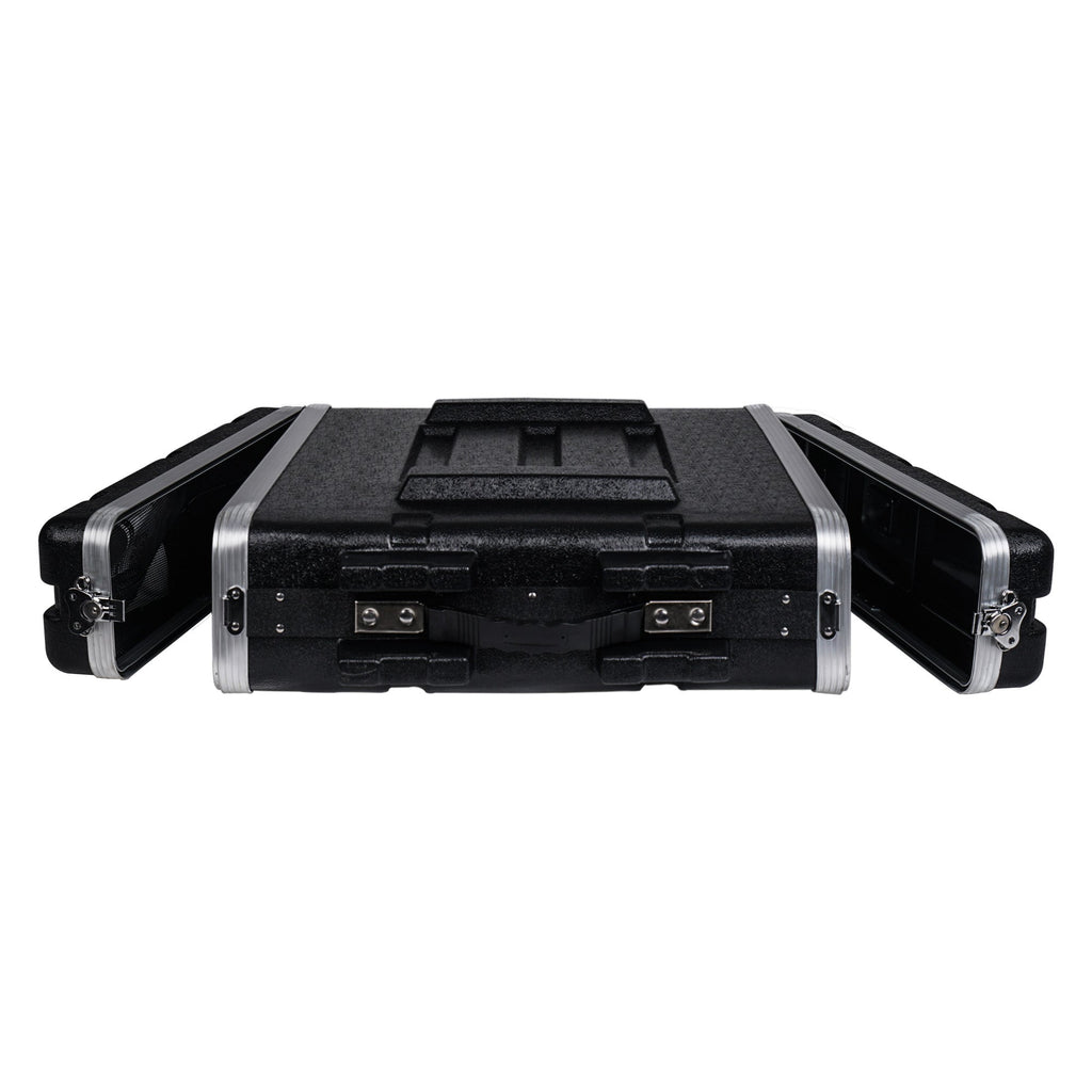 Sound Town STRC-A2U-R Lightweight and Compact 2U (2 Space) PA DJ ABS Rack/Road Case, 19” Depth and Heavy-Duty Latches 6, Refurbished